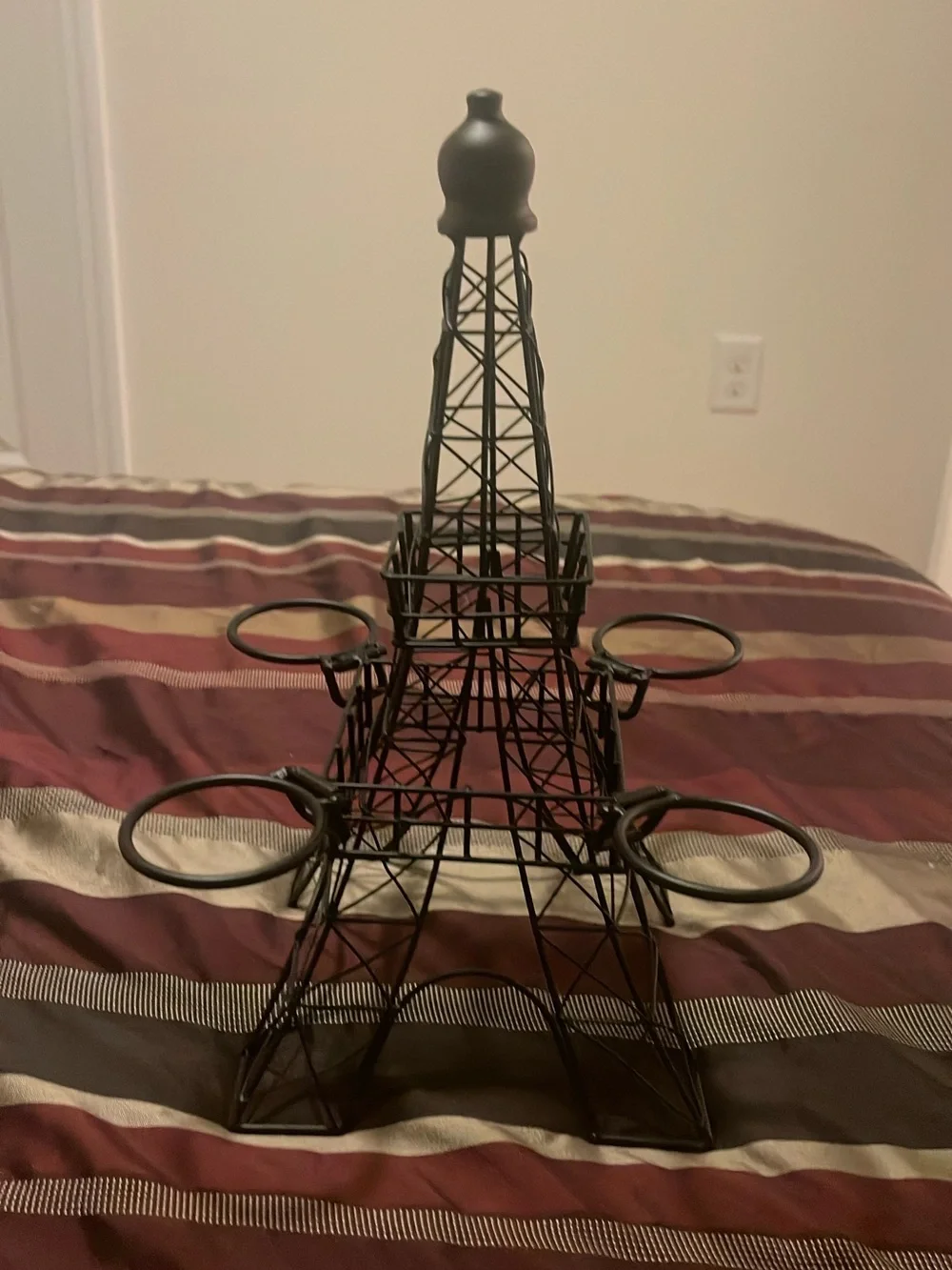 Black Eiffel Tower Metal Candle Holder - Decorative Home Accent